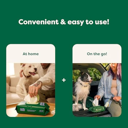 Earth Rated Pet Wipes for Dogs and Cats, Hypoallergenic, Cleaning and Hydrating, for Grooming Paws, Body and Bums, Unscented, 400 Count
