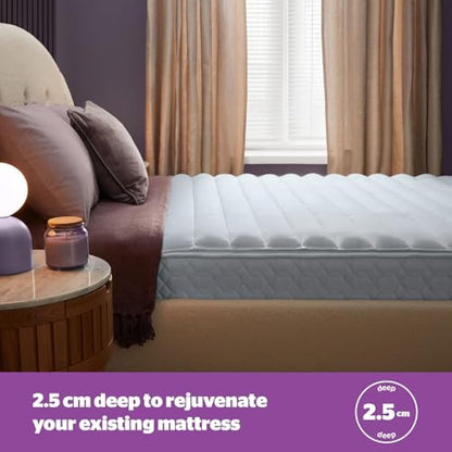 Silentnight Deep Sleep Mattress Topper King Size Bed - Soft Supportive Comfortable Durable Bed Topper with Easy Fit Elasticated Straps - Hypoallergenic and Machine Washable - King - 200x150cm