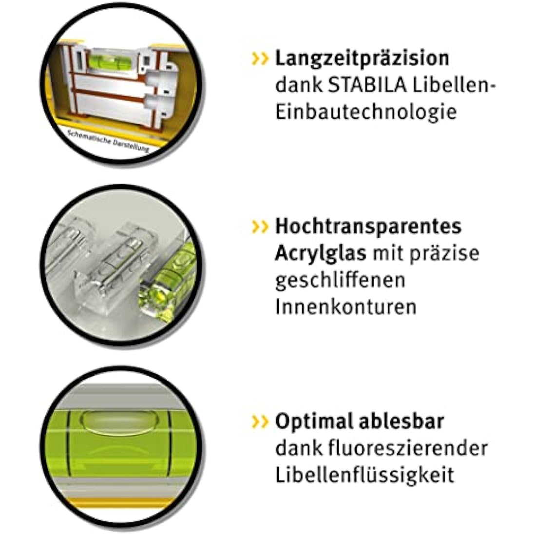 Stabila 196-2-100 Level 3 Vial 100cm/40in 15235, Yellow/Black