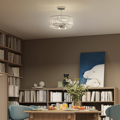 HOMCOM Crystal Ceiling Light Fixture, 39 cm Semi Flush Mount Modern Crystal Chandelier Ceiling Light for Living Room, Bedroom, Hallway, Dining Room, E14 Base 3-Lights, Bulbs Not Included, Silver Tone