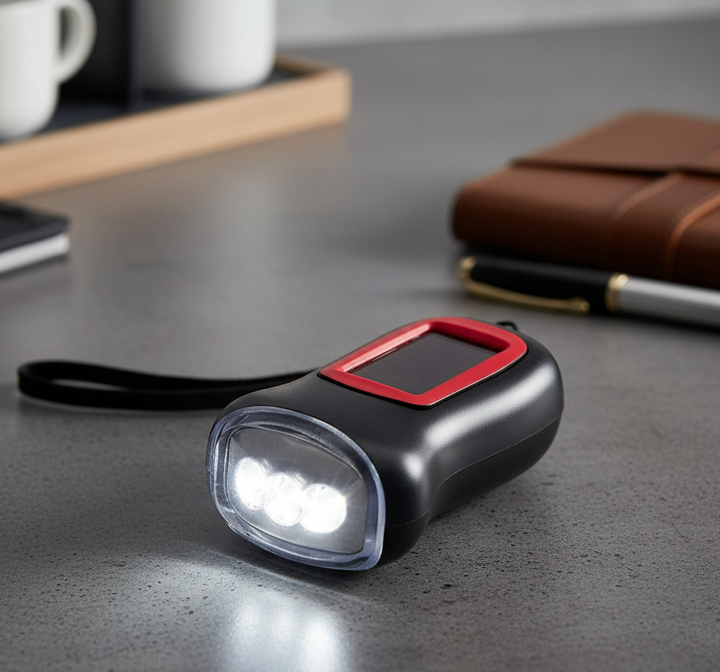 Wind-Up Solar Flashlight