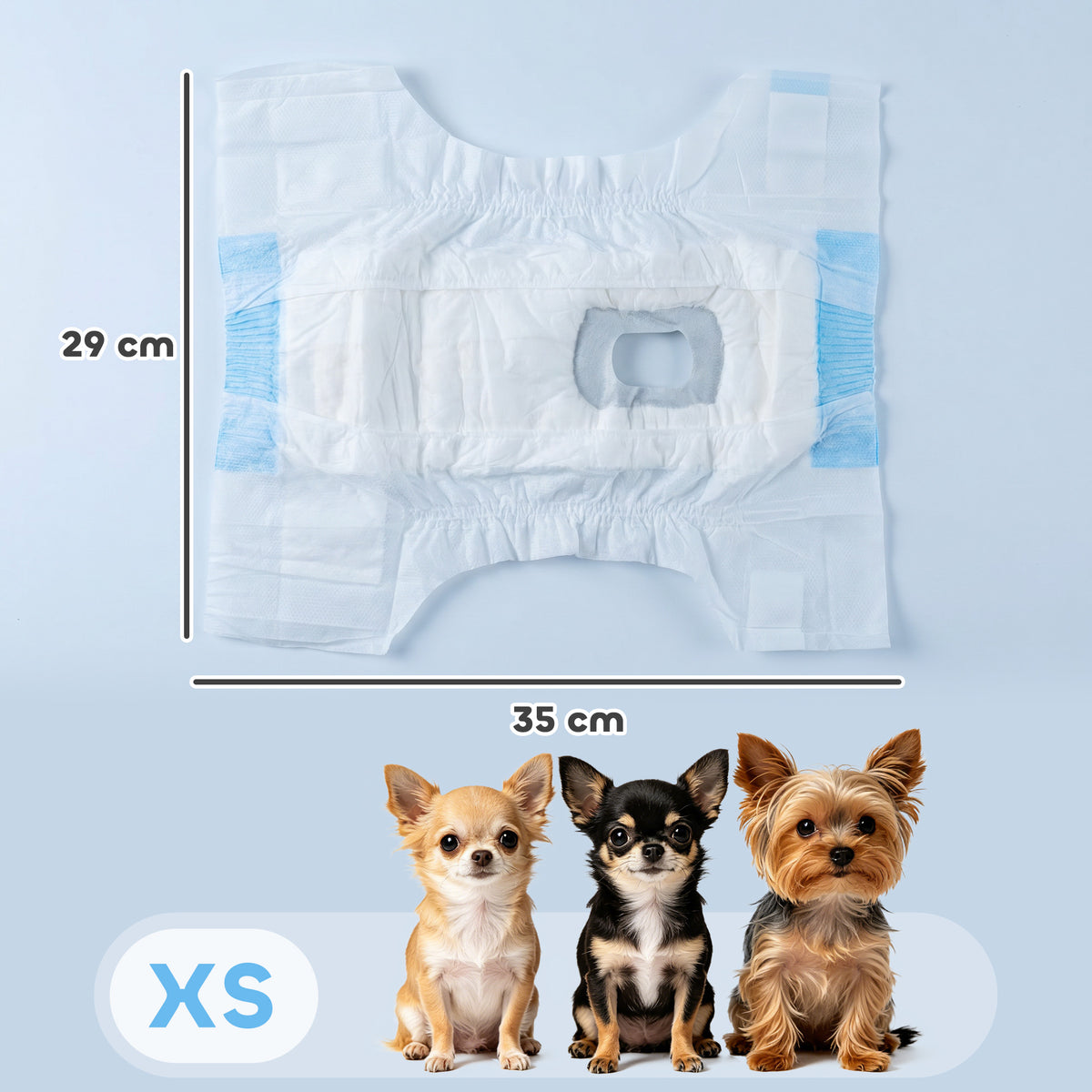 PawHut Disposable Dog Diapers Female Incontinence or Excitable Urination and Training 48 Count, XS, 15-33 cm