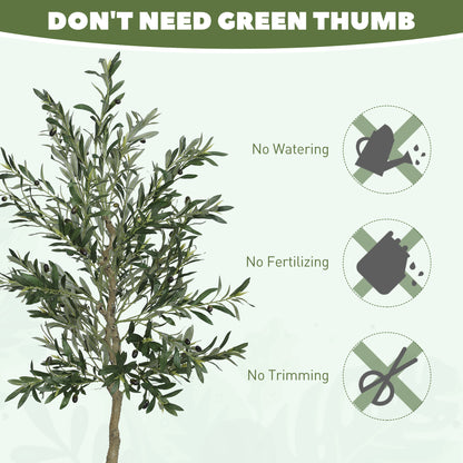 HOMCOM Silk Leaf Artificial Olive Trees