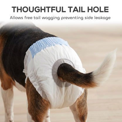 PawHut Disposable Dog Diapers Female for L Dogs Incontinence or Excitable Urination and Training 48 Count