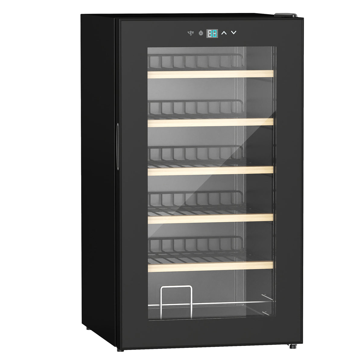 HOMCOM 24-Bottle 20℃ Wine Cooler Fridge - Black