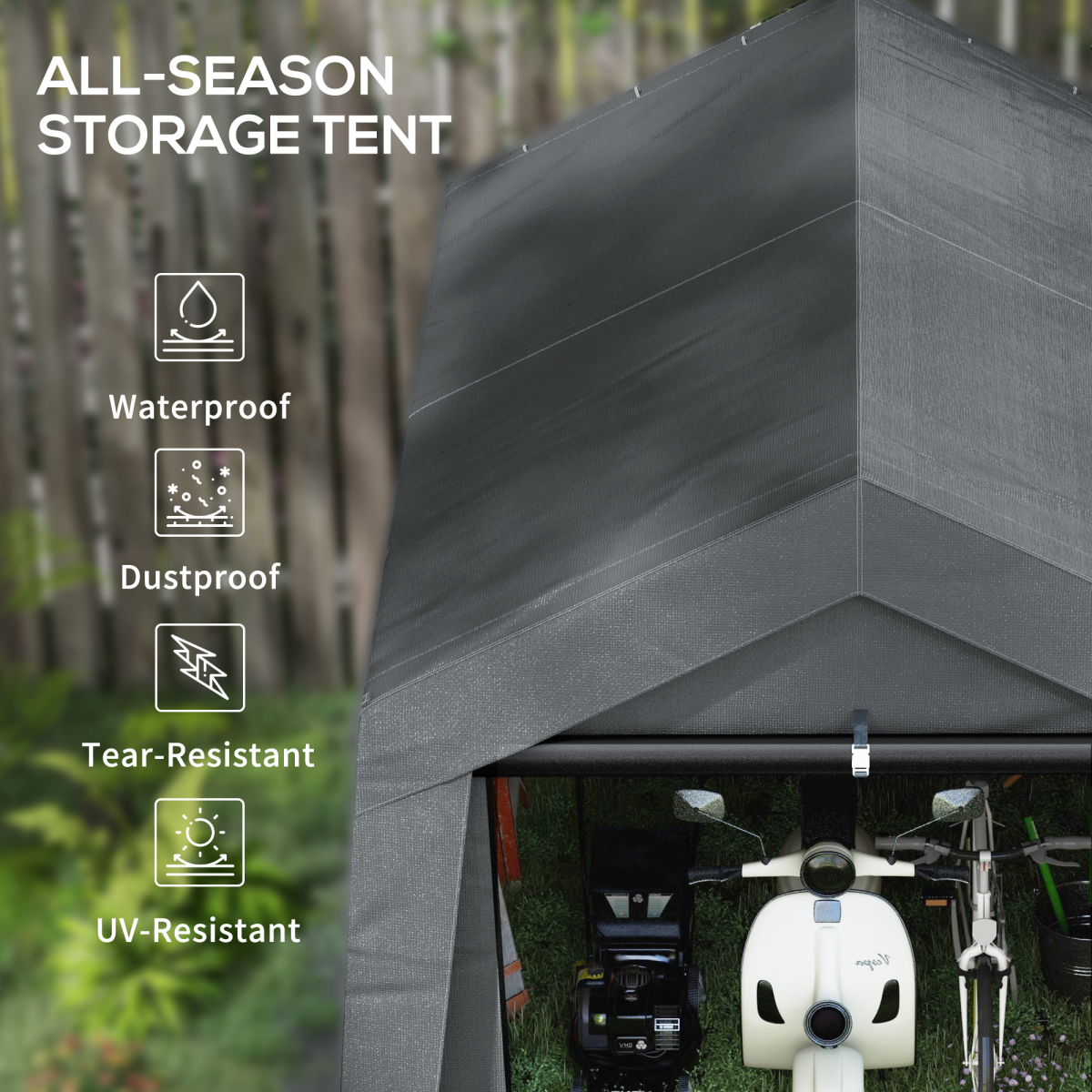 Outsunny 3 x 3(m) Garden Storage Shed, Waterproof and Heavy Duty Portable Shed