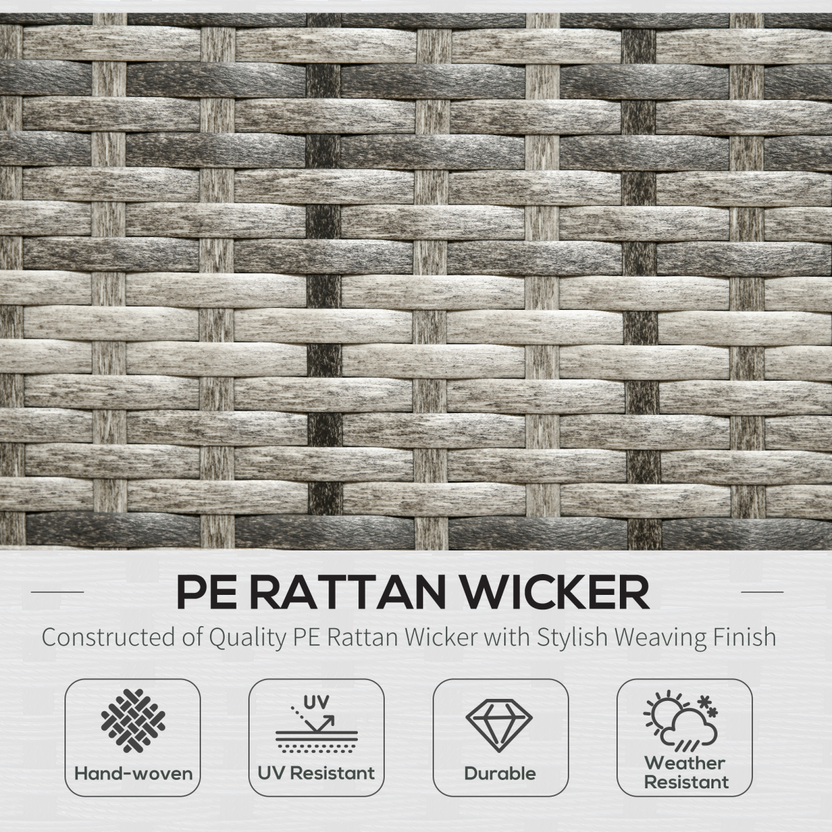 Outsunny 6 PCs Patio wicker Sofa Set Rattan Chair Furniture w/ Glass & Cushioned