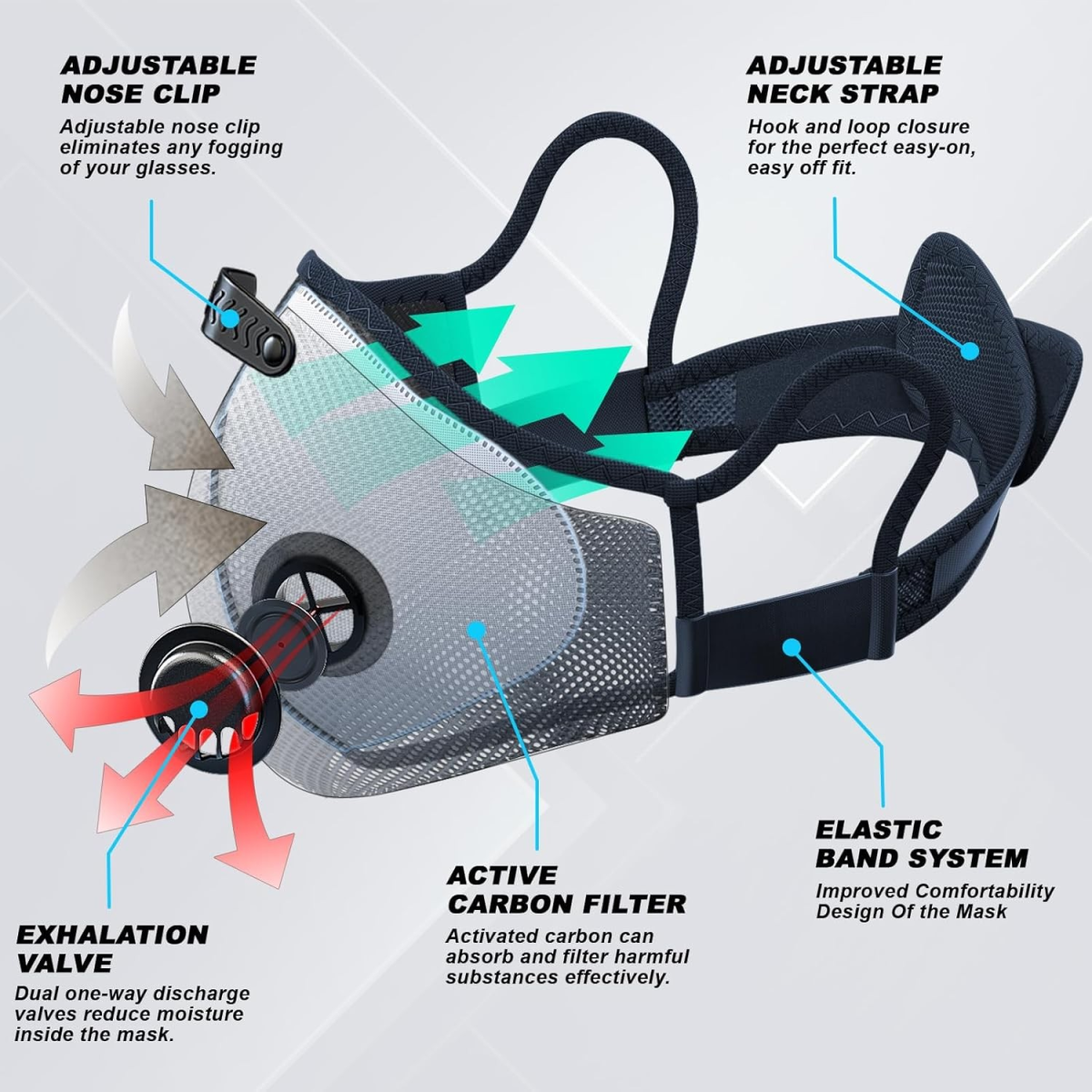 Reusable Half Face Cover Mask w/ Filter Cycling Outdoor Sport Face Mask