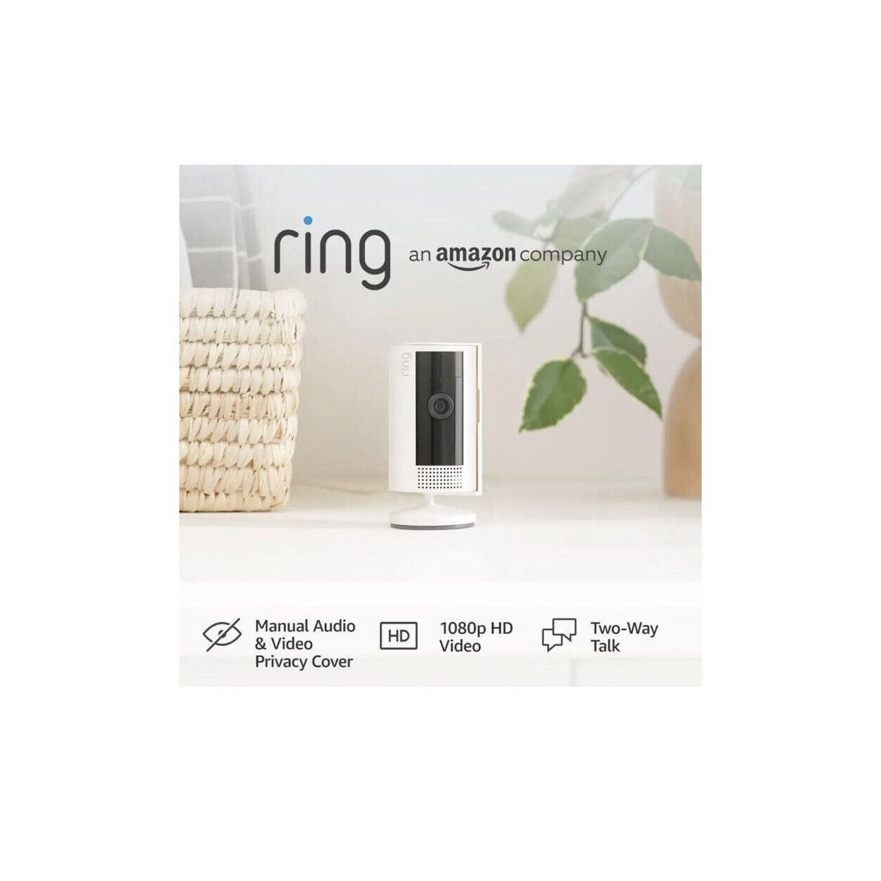 Ring Indoor Camera  2nd Gen Security Cam 1080p HD Video White