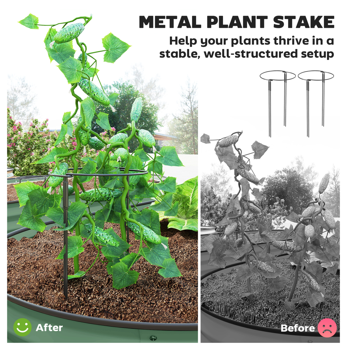 Garden Raised Planters Set - Durable Galvanised Steel for Outdoor Use