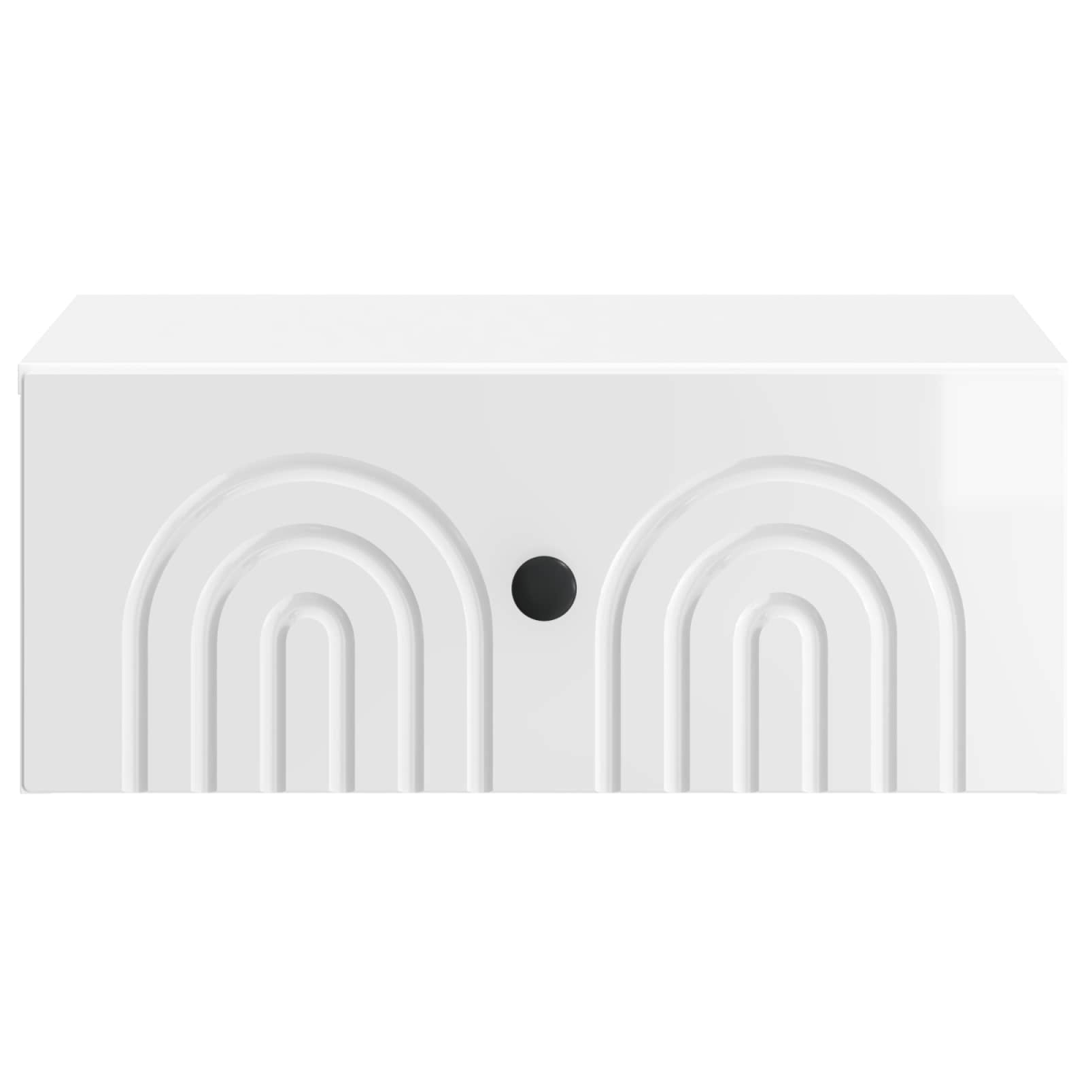 vidaXL Wall-Mounted Bedside Cabinet High Gloss White 49 x 34.5 x 20 cm