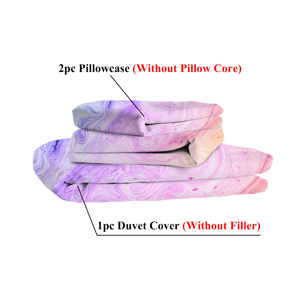 Girly Duvet Cover Rainbow Glitter Ombre Bedding Sets 3 Pcs Chic Unicorn Pink Purple Blue Green Pastel Bed Spreads Sparkle Quilt Cover Set with 2 Pillow Shams (Double)