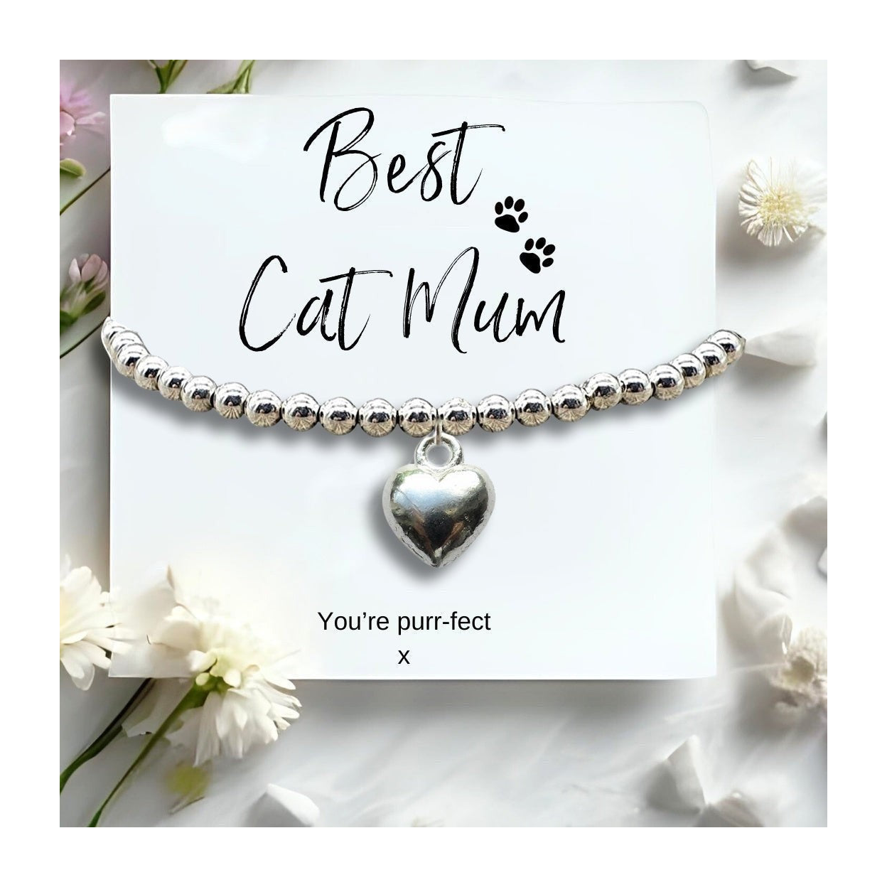 Small Best Cat Mum Gift Hamper | Bracelet, Chocolates & Candle