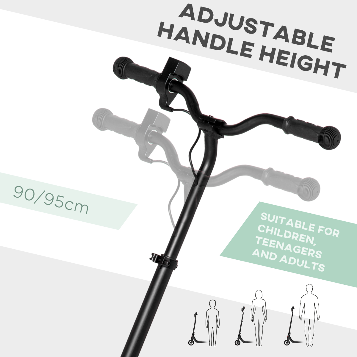 120W Electric Scooter w/ Battery Level Display, Rear Break - Black HOMCOM