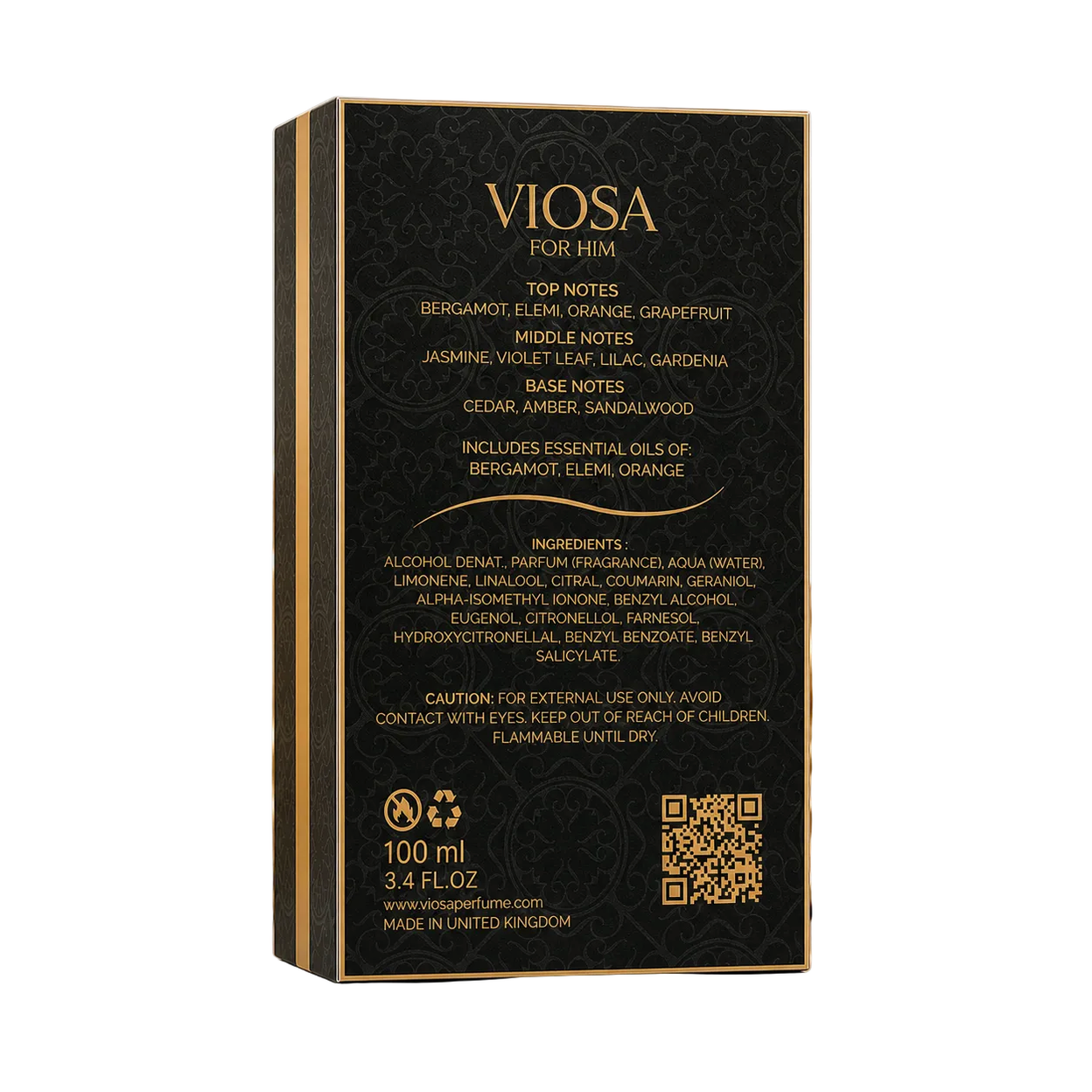 Viosa For Him Eau de Parfum 100ml | Luxury Men’s Fragrance
