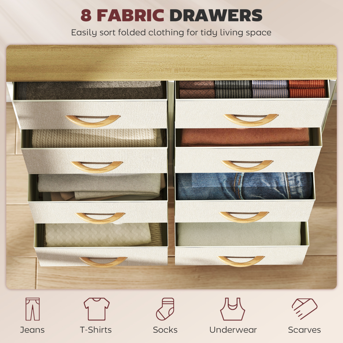 Wood Storage Chest of Drawers