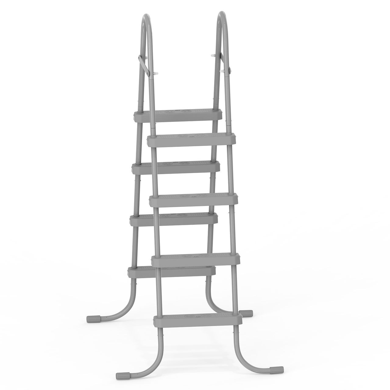 4-Step 52in Iron Pool Ladder (Gray Frame + Gray Steps)