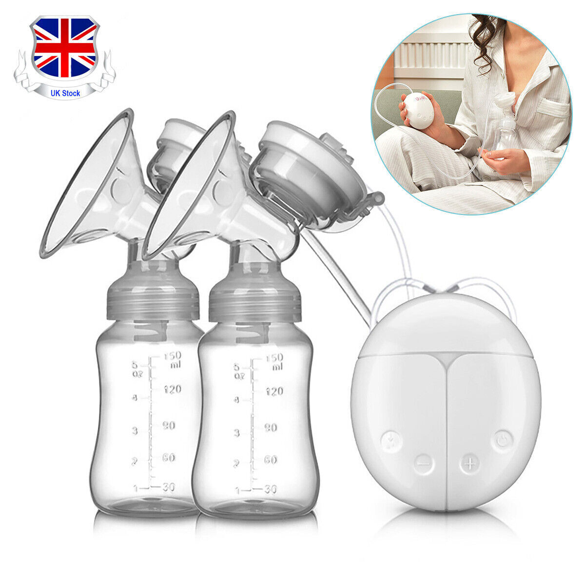 Automatic Double Electric Breast Pump + Lid & Nipple Kit | Efficient Breastfeeding Pump
