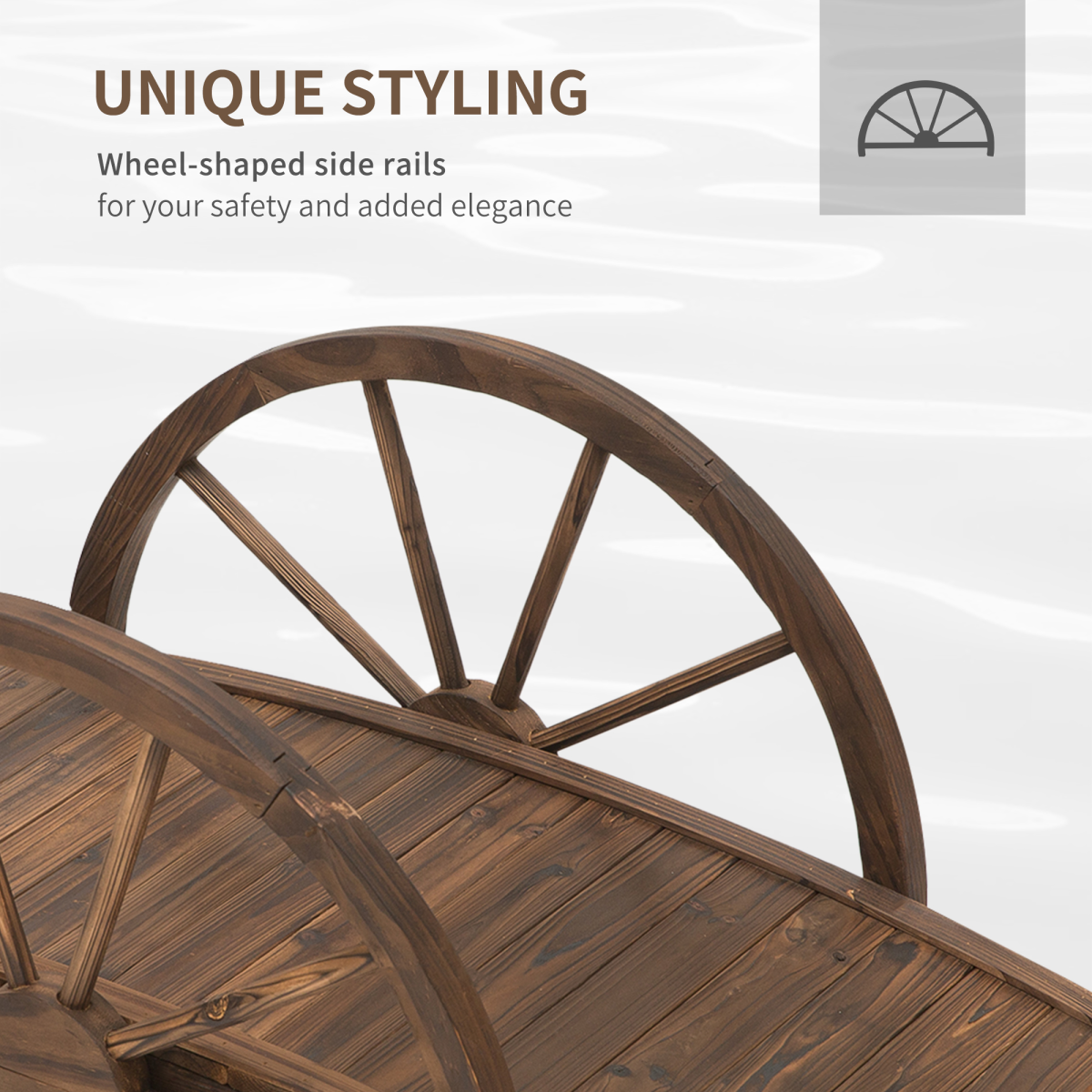 Fir Wood Outdoor Garden Decor Walkway Bridge Brown