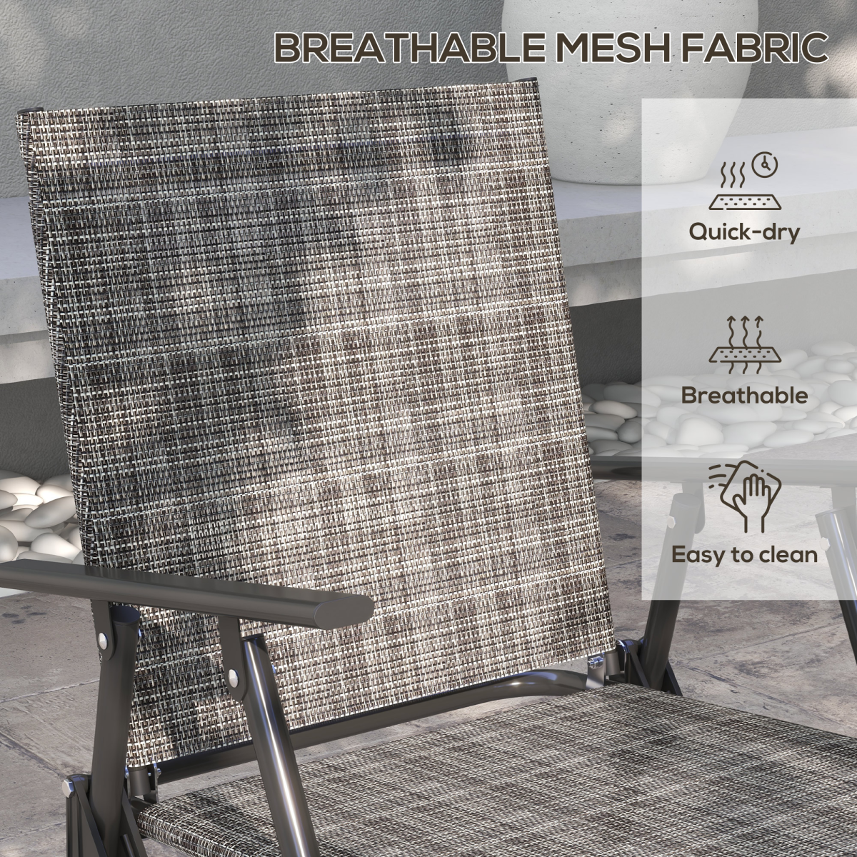 Outsunny Patio Furniture Set, Garden Set with Table, Foldable Chairs, a Loveseat