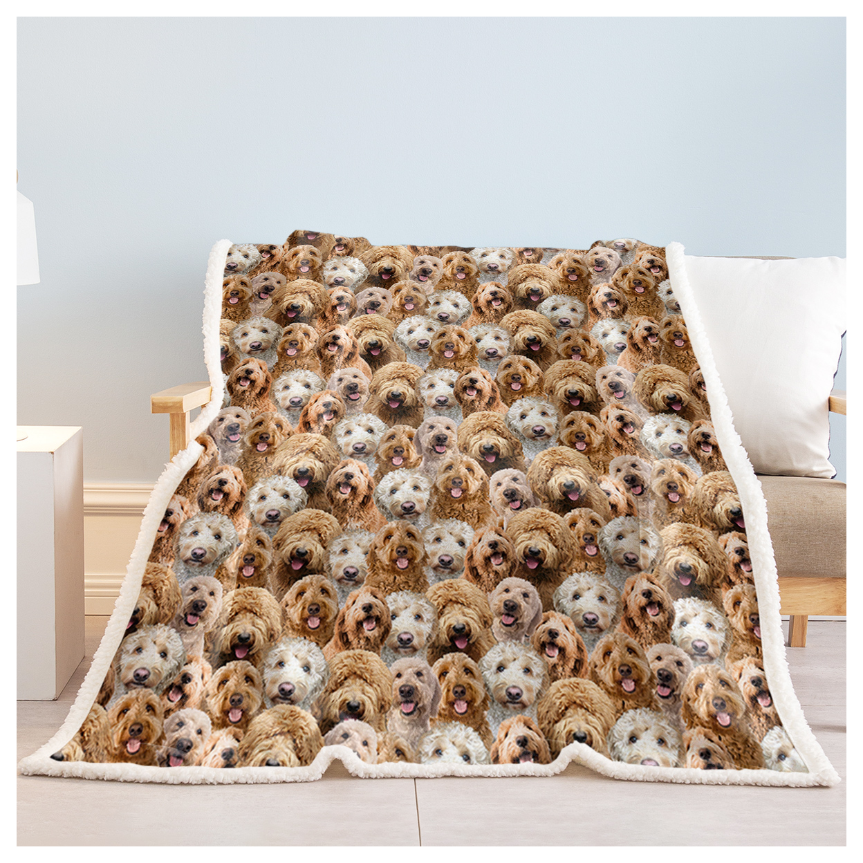 Cockapoos Fleece Blanket Fuzzy Dogs Blanket for Kids Adults Cute Puppy Cockapoos Throw Blanket Puppy Dog Animal Pattern Sherpa Blankets Cockapoos Gifts for Women (150x200cm)