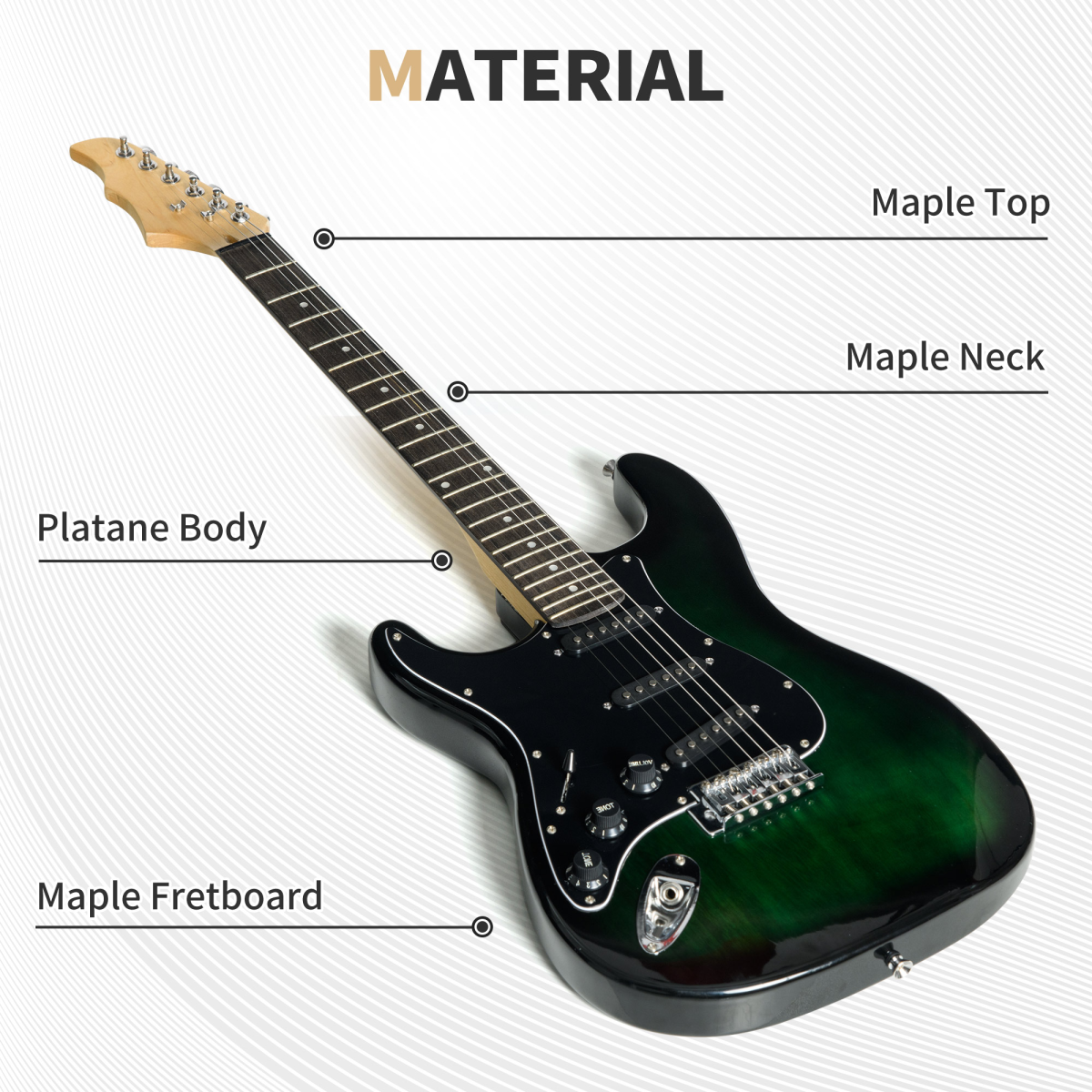 SPORTNOW 6 String Electric Guitar with 15W Amp Digital Tuner Picks Case Bag