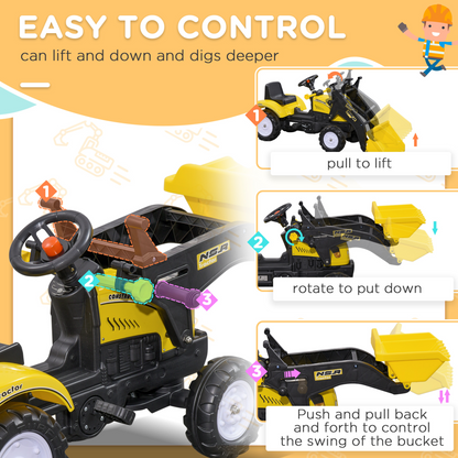 HOMCOM Pedal Go Kart Ride On Excavator