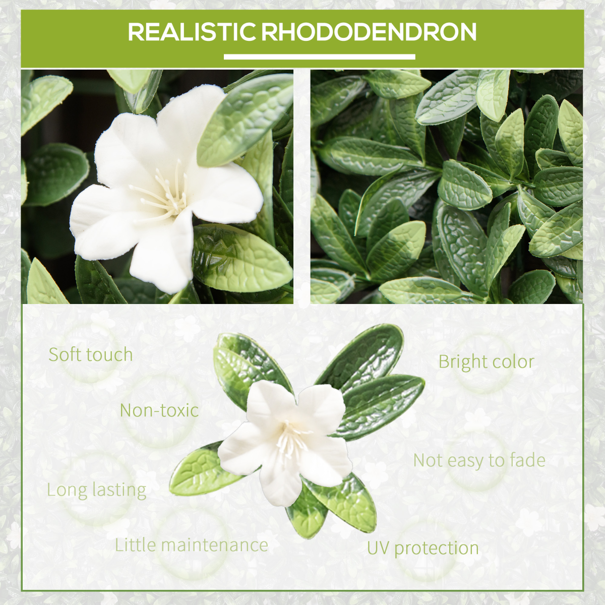 12PCS Artificial Boxwood Panel  Faux Rhododendron Greenery Backdrop Outsunny