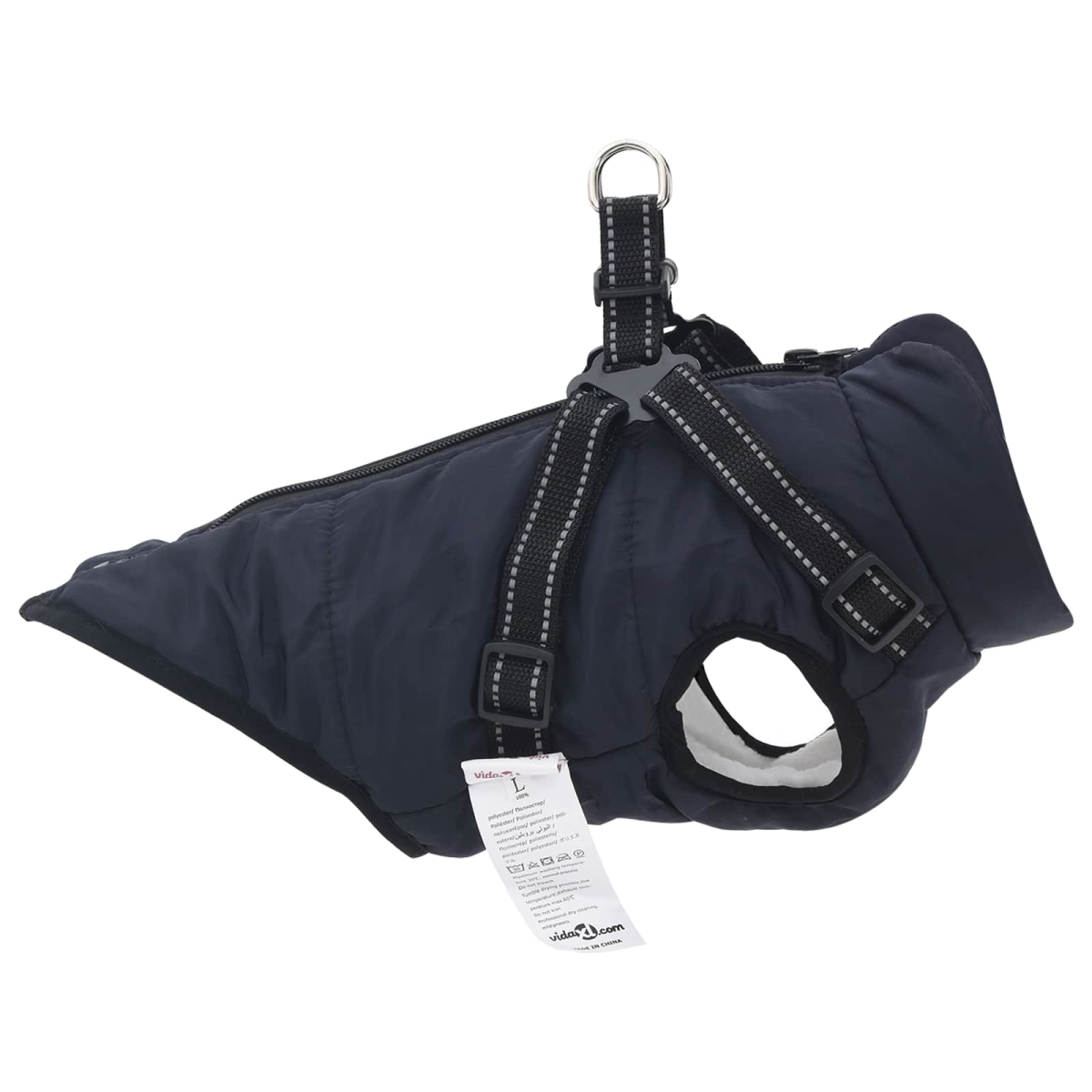 vidaXL Dog Coat Navy Blue L40