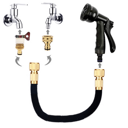 Heavy Duty 75FT Expandable Garden Hose Pipe Flexible With Water Spray Gun UK