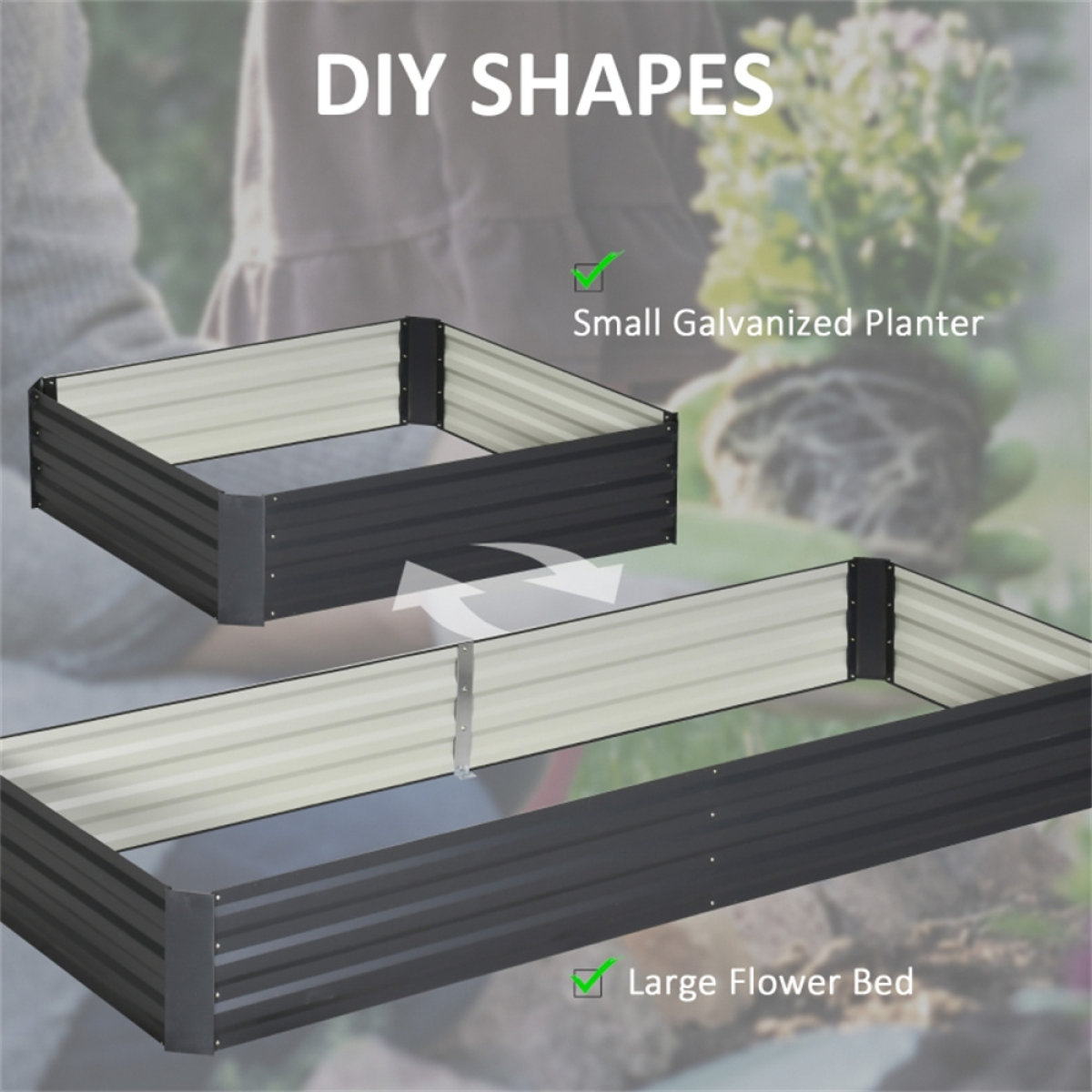 Grey Steel Garden Bed
