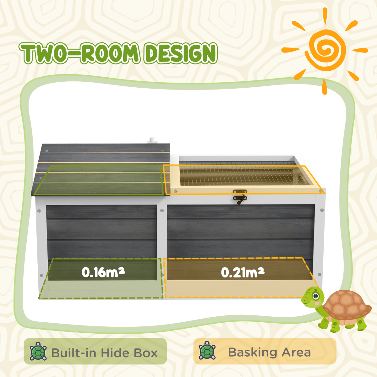 Tortoise House with Openable Top, Tray, for Indoor and Outdoor use - Grey