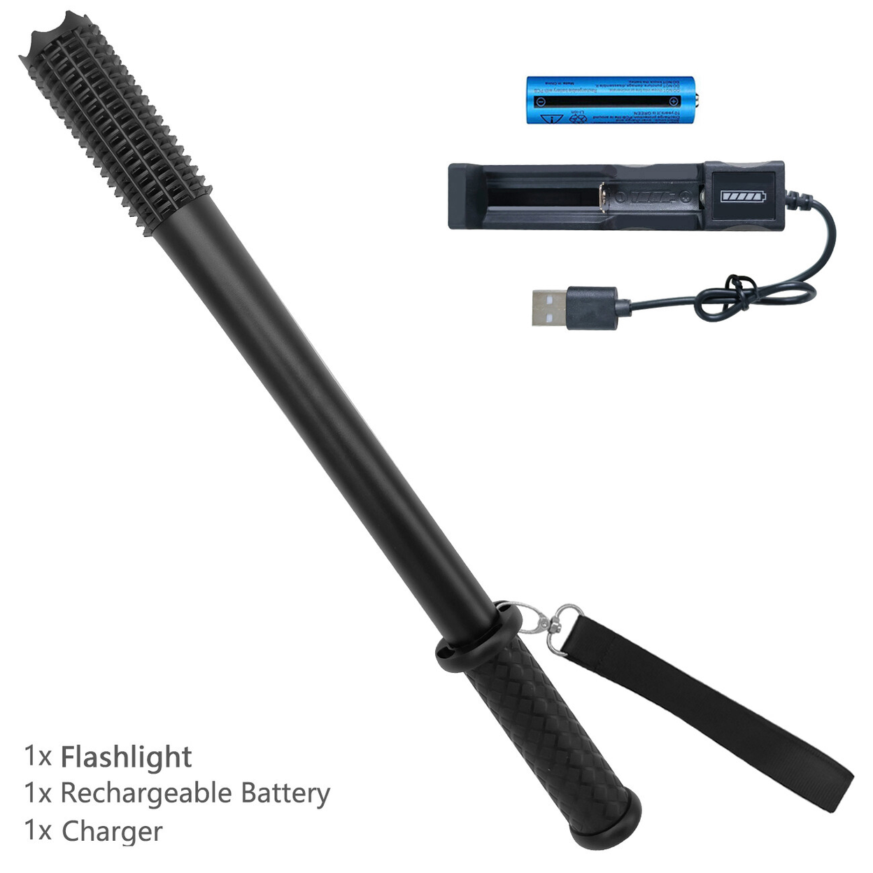 （2 Pack）3-Modes USB Rechargeable LED Flashlight Hiking Security Torch Camping Outdoor Flashlight Set