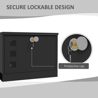 HOMCOM Wall Mounted Letterbox Mailbox with Windows and Keys Easy to Install