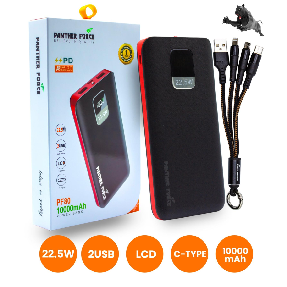 Panther Force PD3.0 10000mah Power Bank