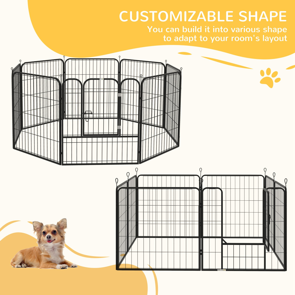4 Sizes Pet Playpen Dog Rabbit Puppy Cage Folding Run Fence Metal Hutch