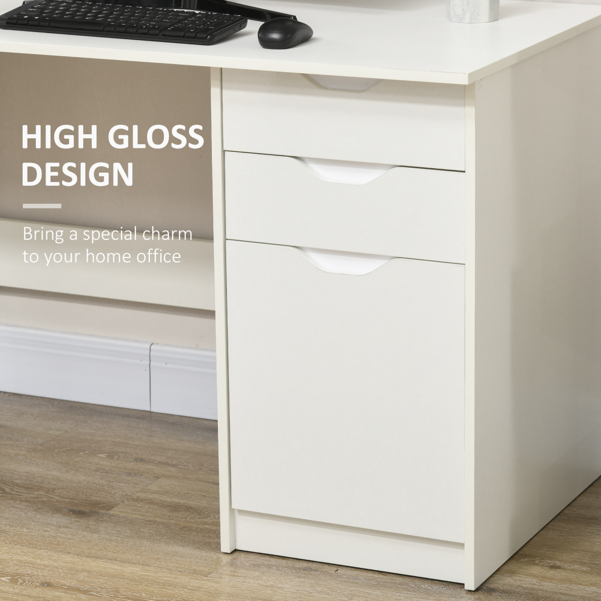Computer ,Workstation White w/ Drawers Home Office