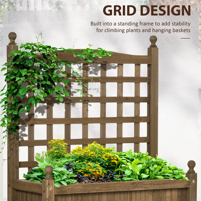 Garden Planters with Trellis for Climbing Vines Indoor Outdoor Brown