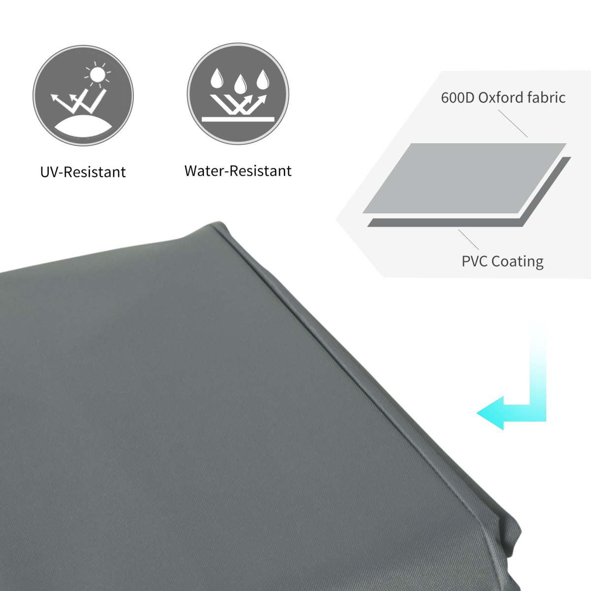 190x72cm Furniture Table Chair Sofa Set Cover Water UV Resistant Protection 600D