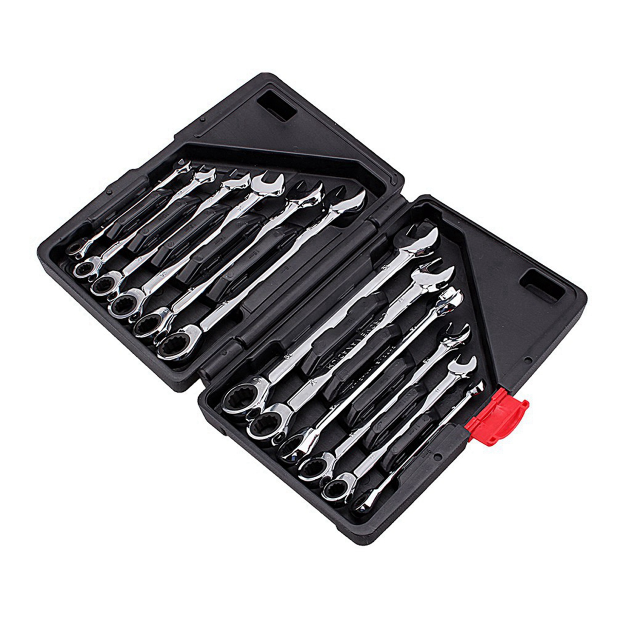12pcs Fixed Spanners Ratchet Wrench Kit (8-19mm), High-Torque Hand Tool Set for Garage, Workshop & Household Repairs