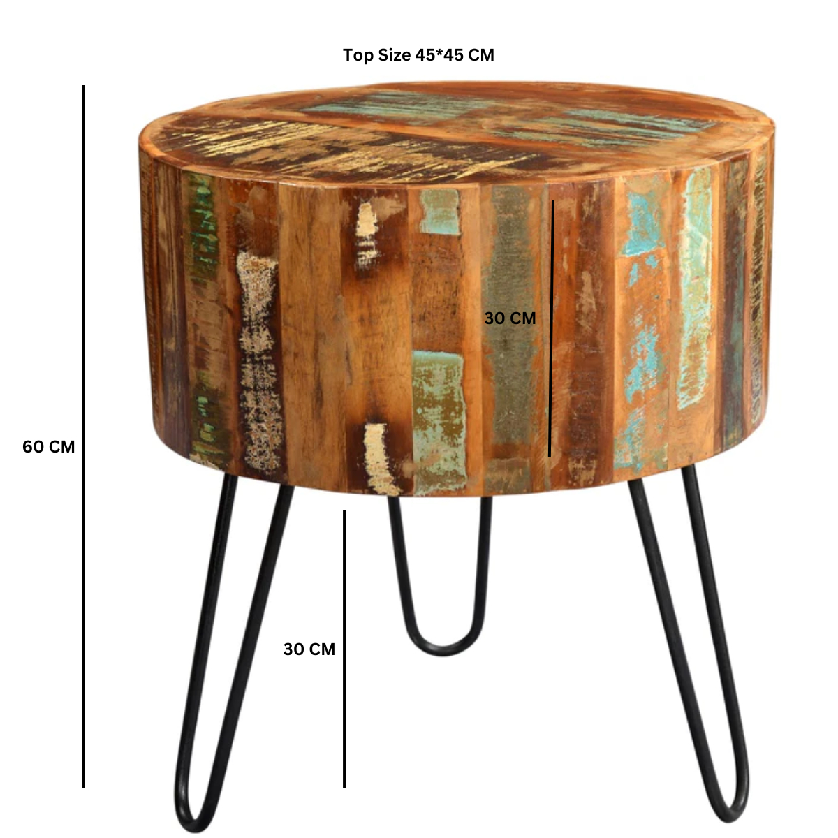 Coastal Drum Side Table