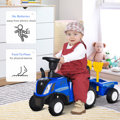 Ride On Tractor Toddler Walker Foot To Floor Slider 12-36 Months Blue HOMCOM
