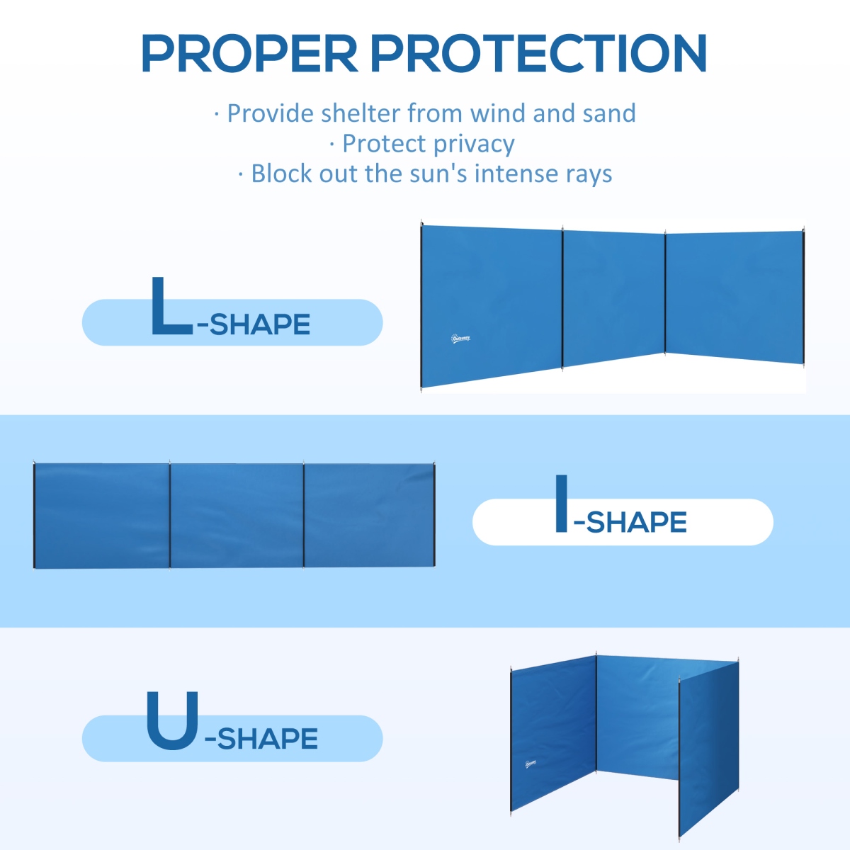 Camping Windbreak Portable Wind Blocker Privacy Wall, 540cm x 150cm