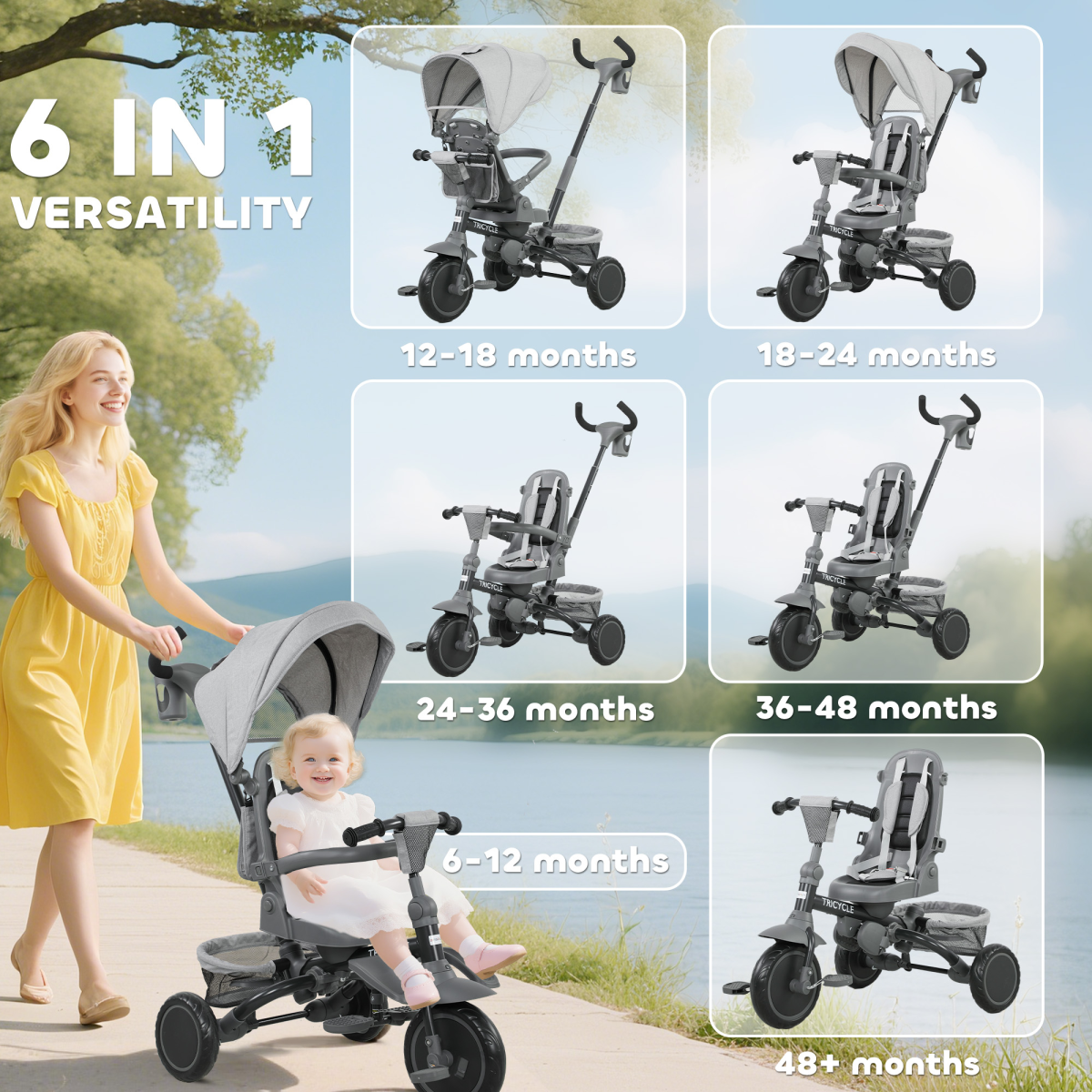 Kids Trike with Adjustable Backrest
