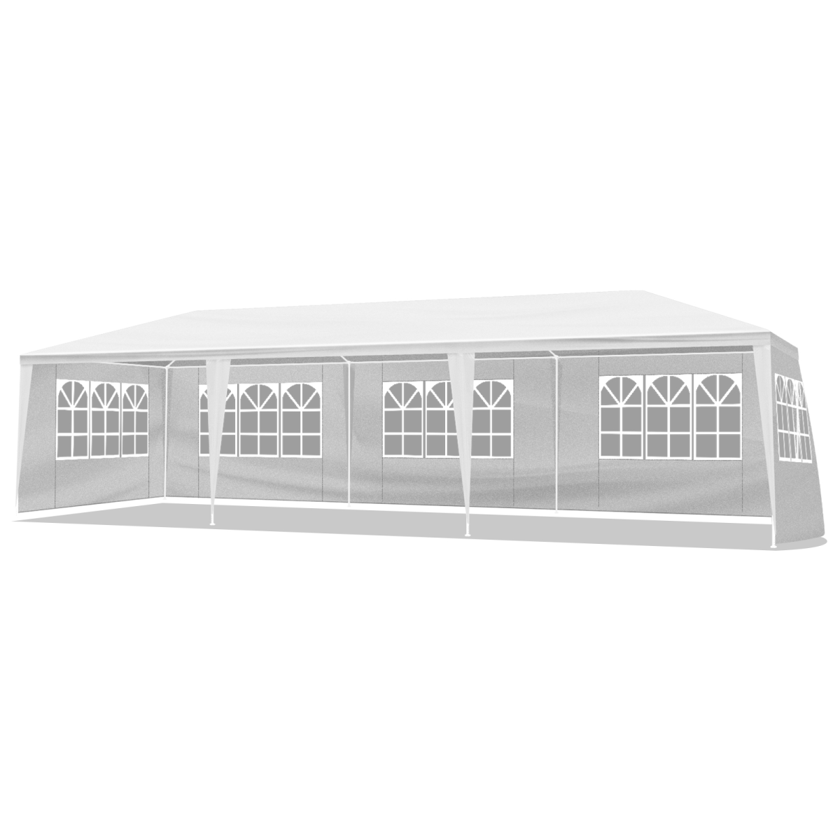 10'x30' Outdoor Party Tent with 8 Removable Sidewalls, Waterproof Canopy Patio Wedding Gazebo, White