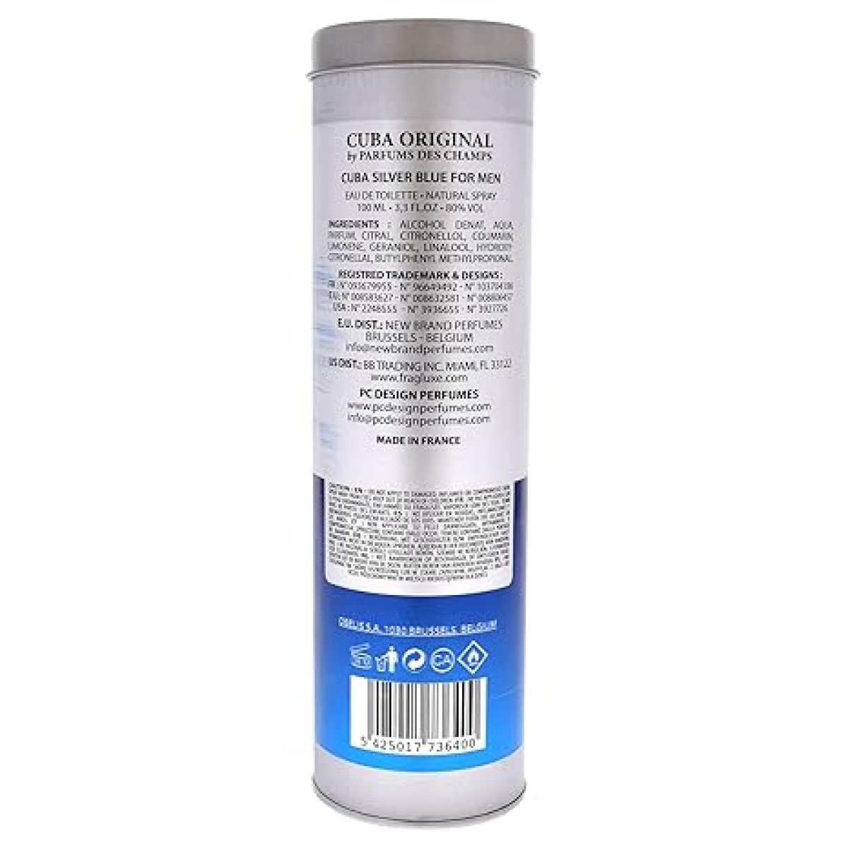Cuba Silver Blue Eau de Toilette Spray 100ml
