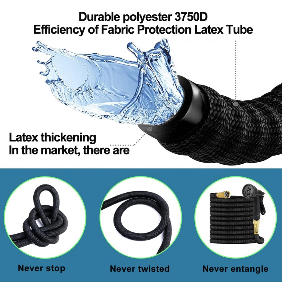 Heavy Duty 25FT Expandable Garden Hose Pipe Flexible With Water Spray Gun UK
