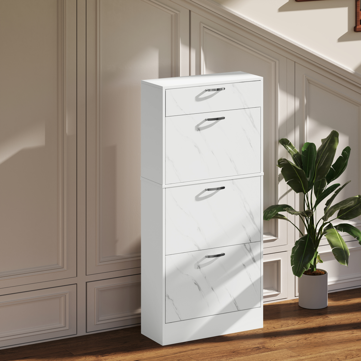 Three drawer shoe cabinet