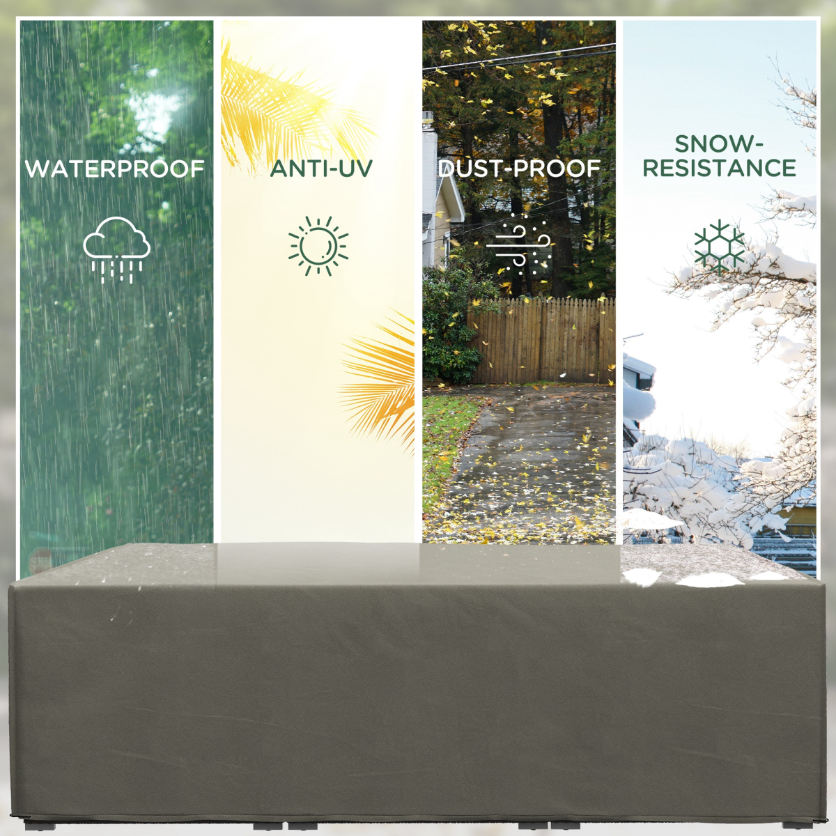 Outsunny Garden Furniture Cover Outdoor Waterproof Rattan Set Rain Protection