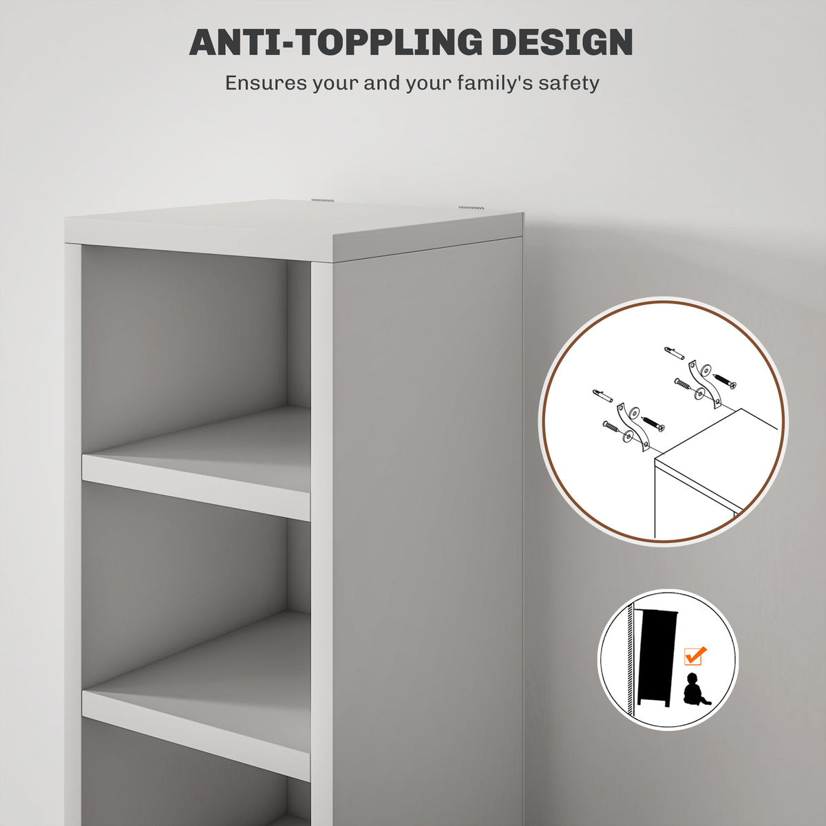 HOMCOM 204 CD Tall Narrow Media Storage Tower - White